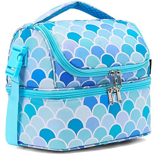 Double Decker Cooler Insulated Lunch Bag Large Tote for Boys