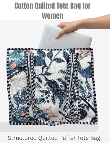 100% Cotton Quilted Tote Bag For Women