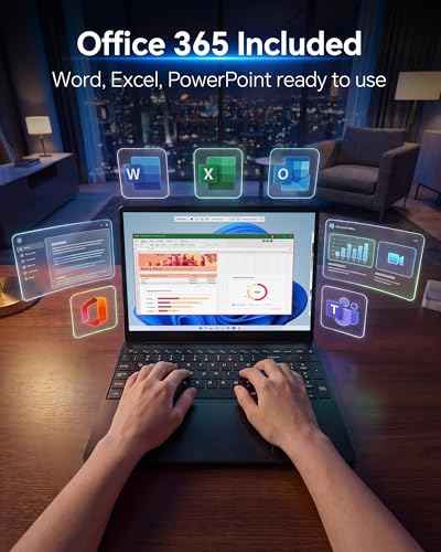 15.6'' AI Laptop with Office 365 12GB RAM 256GB SSD Win 11 Laptops