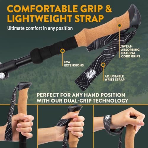 Premium Foldable Hiking Poles by USA Brand