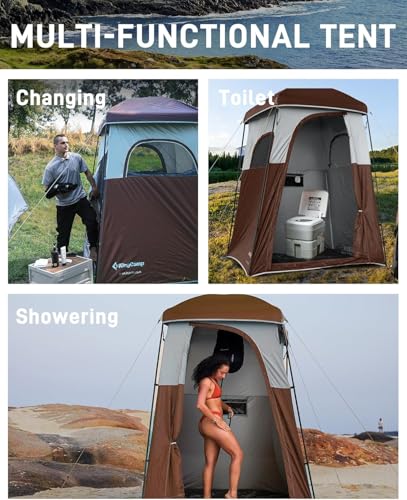 Oversize Space Privacy Camping Outdoor Shower Enclosure Portable Shower Tent for Camping 1 Room Brown Changing Tent Dressing Room