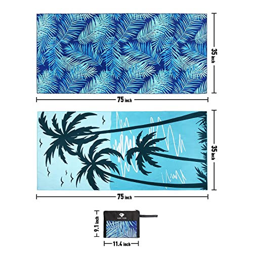 2 Pack Microfiber Beach Towel