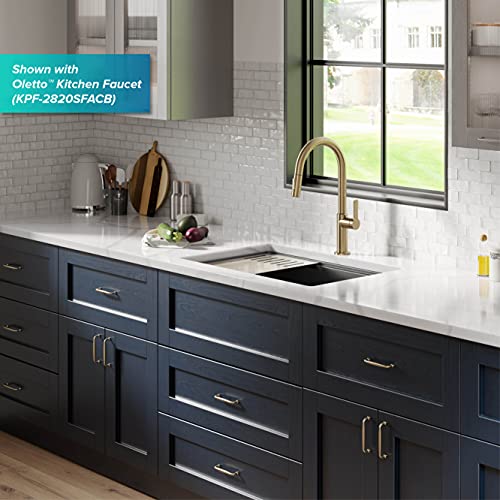 Bellucci 30” in. Undermount Workstation Granite Kitchen Sink in Metallic Black with Accessories