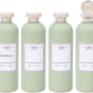 ASEVAT 13.5oz 4Pcs Green Plastic Refillable Travel Shampoo and Conditioner Bottles Plastic Refillable Travel Shampoo Bottles with Flip Cap Shampoo and Conditioner Dispenser