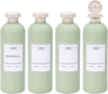ASEVAT 13.5oz 4Pcs Green Plastic Refillable Travel Shampoo and Conditioner Bottles Plastic Refillable Travel Shampoo Bottles with Flip Cap Shampoo and Conditioner Dispenser