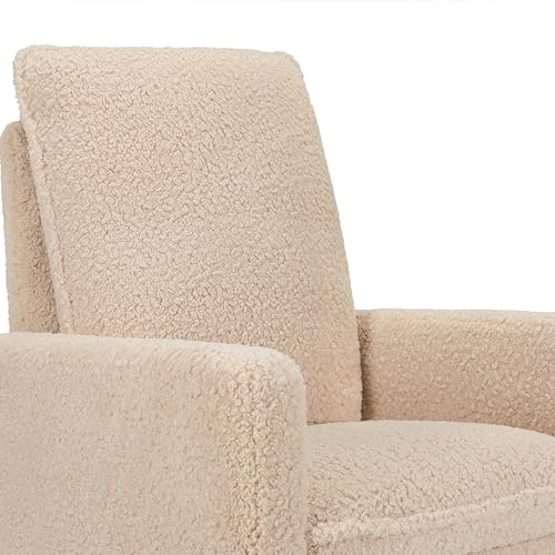 Cali Pillowback Swivel Glider in Chai Shearling
