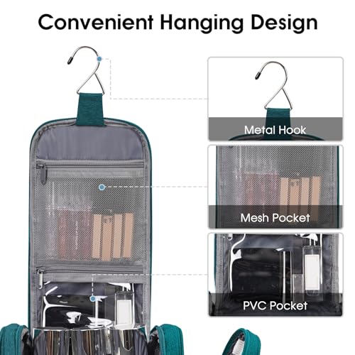 Large Hanging Toiletry Bag for Women Men Travel Makeup Bag Organizer Toiletries Bag Dry Wet Separation