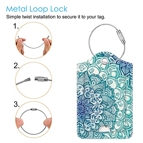 Luggage Tags Privacy Cover ID Label for Travel Bag Suitcase (2 Count)