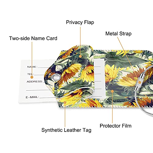 Luggage Tags Privacy Cover ID Label for Travel Bag Suitcase (2 Count)