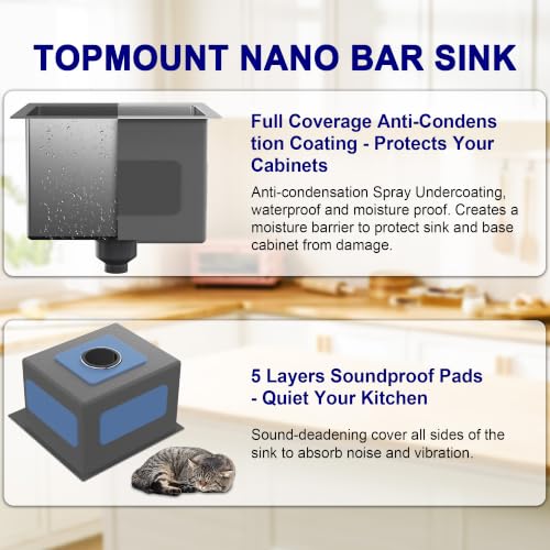 15x15x9 inch Drop In Bar Sink