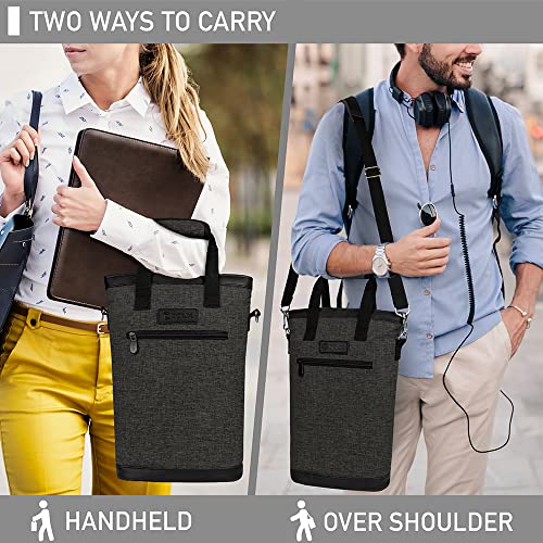 Two Bottle Wine Bag Carrier Insulated Leakproof 2 Wine Cooler Charcoal