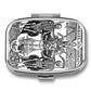Metal 2 Compartment Pill Organizer Travel Friendly Portable Compact Pill Box Cute Pill Case to Hold Vitamins
