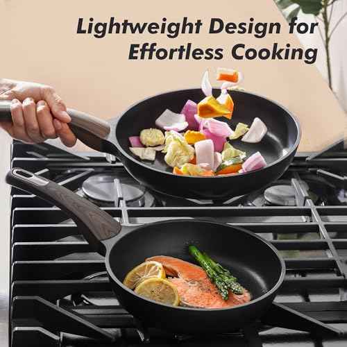 8inch Nonstick Frying Pan Paella Pan with Lid