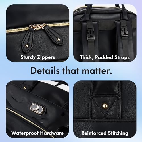 Leather Diaper Bag Backpack with Portable Changing Pad