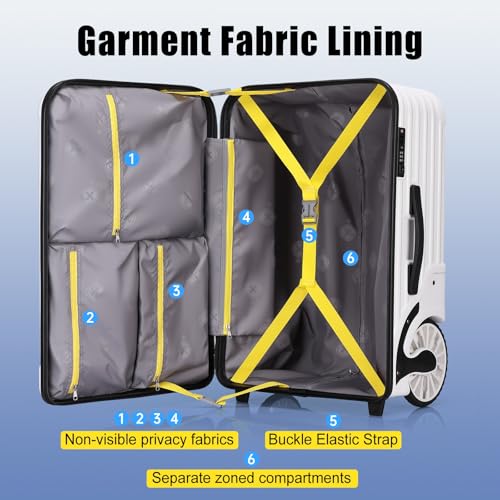 Extra Large Wheels Carry On Luggage Hard Shell Suitcase Top Opening Hardside Travel Luggage with TSA Lock