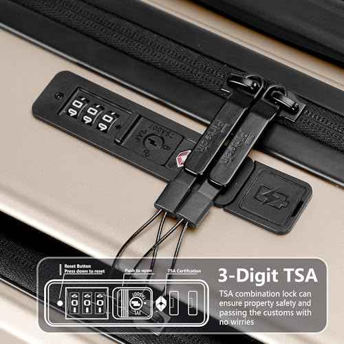 Carry On Luggage with Front Pocket & USB Port