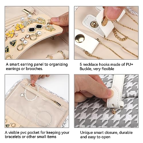 Large Travel Jewelry Organizer Roll for Women