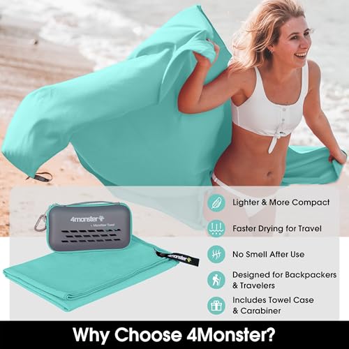 Quick Dry Travel Towel with Case & Carabiner