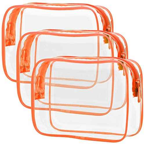 Clear Makeup Bag with Zipper (3 Piece)
