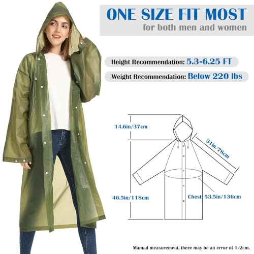 2 Pack Portable EVA Raincoats for Adults (2 Count)