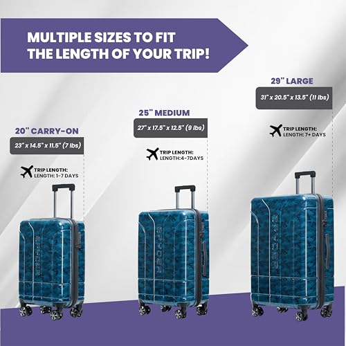 Matrix 20 Inch Carry On Expandable Hardside Upright Suitcase with 360° Spinner Wheels