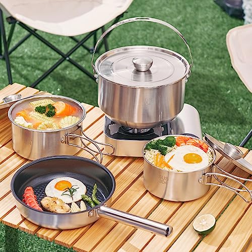 304 Stainless Steel Camping Cookware Set