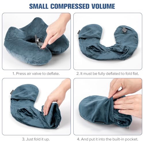 Inflatable Travel Pillow for Sleeping Airplane