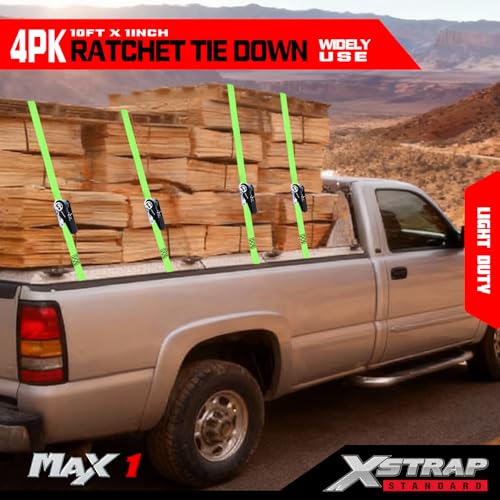 4 PK Ratchet Tie Down Straps (4 Count)