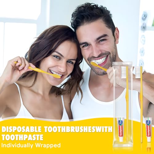 Disposable Toothbrushes with Toothpaste Pack of 10 (10 Count)