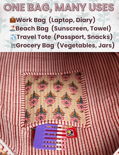 100% Cotton Quilted Tote Bag For Women