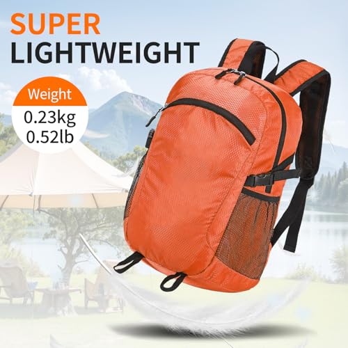 Small Hiking Backpack 15L Travel Lightweight Hiking Packable Daypack Water