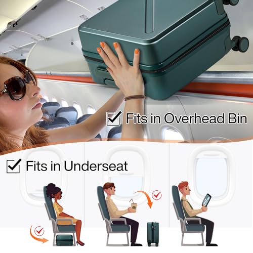 16 Inch Underseat Carry On Luggage With Wheels Underseat Carry On Bag Small Suitcase Personal Item Hard Shell Suitcases Mini TSA Approved Carry On Luggage