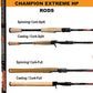 Champion Extreme HP Series 7’4” Spinning Bass Fishing Rod DX743SF