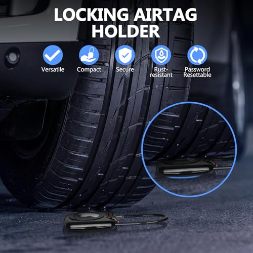 Compatible with Apple AirTag Secure Lock with Wire Cable