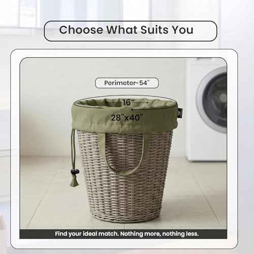 LFH Home Large Premium Cotton Rich Canvas Laundry Bag with Drawstring and Handles Heavy Duty (2 Count)