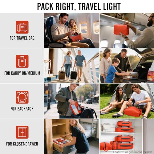 10 Set Packing Cubes for Travel Essentials (10 Count)