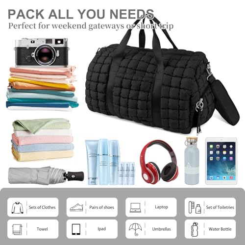 Quilted Travel Duffle Bag Gym Bag for Women