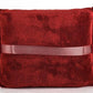 Premium Soft Travel Blanket Pillow Airplane 2 in 1 Combo Warm Red