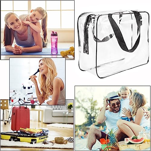 2Pcs Crystal Clear PVC Travel Toiletry Bag Kit for Women Men (2 Count)