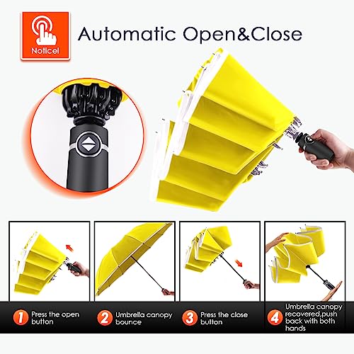 Inverted Umbrella Large Windproof Umbrellas for Rain Sun Travel Umbrella Compact with Reflective Stripe