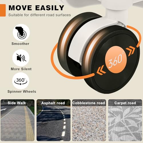 Luggage PC+ABS Aluminum Frame Zipperless Checked Luggage Hard Shell Suitcase with TSA Lock Double Spinner Wheels 24 Inch White