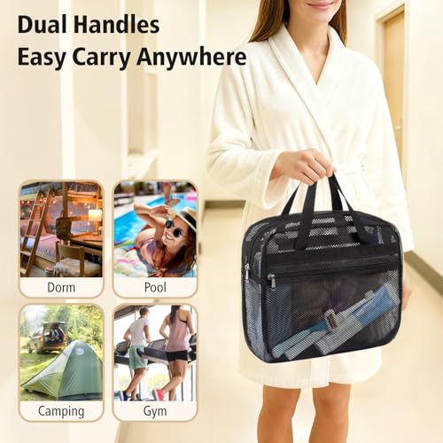 Mesh Shower Caddy Portable with Zipper