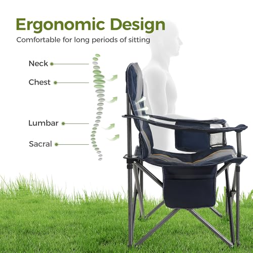 Oversized Fully Padded Camping Chairs with Lumbar Support (2 Count)