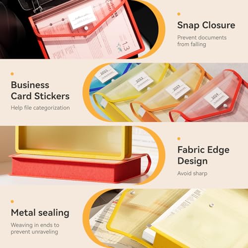 6 Pack Plastic Expanding File Folder