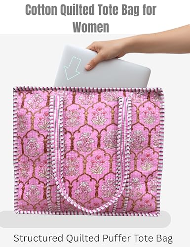 100% Cotton Quilted Tote Bag For Women