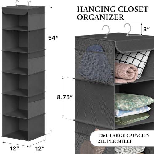 6 Shelf Hanging Closet Organizer