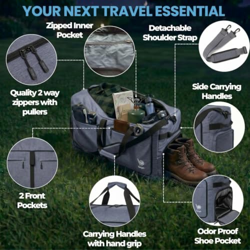 Travel Duffle Bag for Women & Men. Extra Large Foldable Duffel Bags