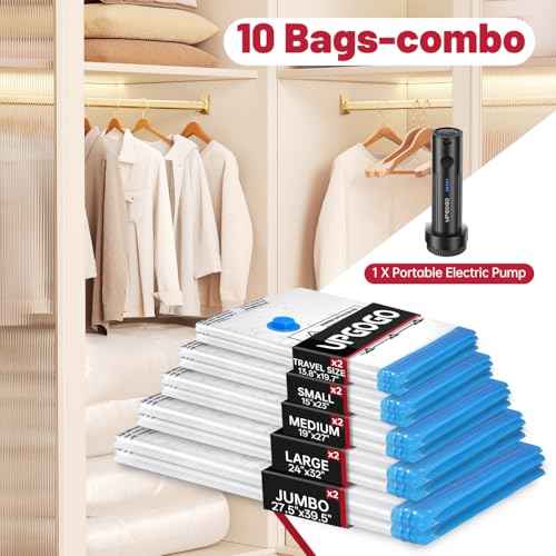 Vacuum Storage Bags with Portable Electric Pump (10 Count)