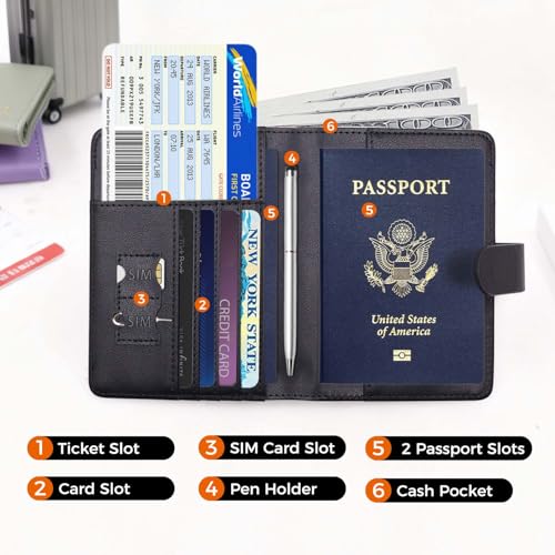 Premium Leather Passport Holder Covers Case