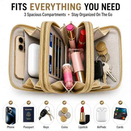Crossbody Cellphone Purse Women Touch Screen Bag RFID Blocking Wallet Handbag Shoulder Strap